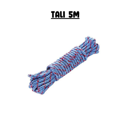 Tali Jemuran Baju Nylon 5m & 10m Anti Slip / Ikat Tambang Nilon Kemah Camping Rafting 5 Meter Dan 10 Meter Clothesline Kuat Ikatan Motor Gojek Ojek Online Grab Gosend Kurir Pengikat Tebal