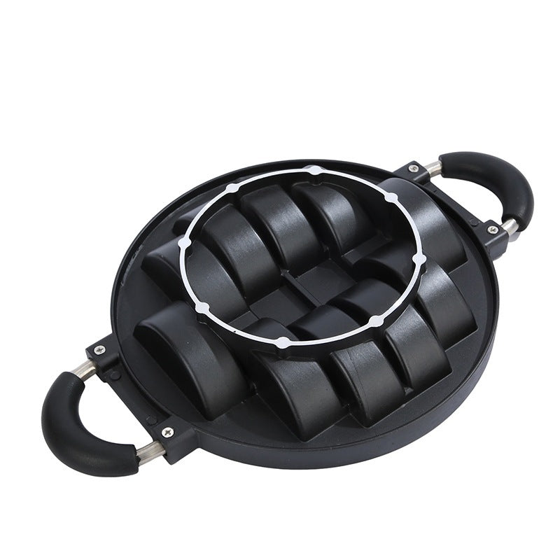 Cetakan Kue Pukis Pancong 10 Lubang Dengan Tutup Kaca / Cake Pan Maker Loyang Alat Pembuat Makanan Ringan Bandros Anti Lengket / Teflon 10 Sekat Bahan Tebal Anti Karat / Loyang Kompor Gas Listrik Peralatan Dapur Perlengkapan Rumah Tangga Multifungsi