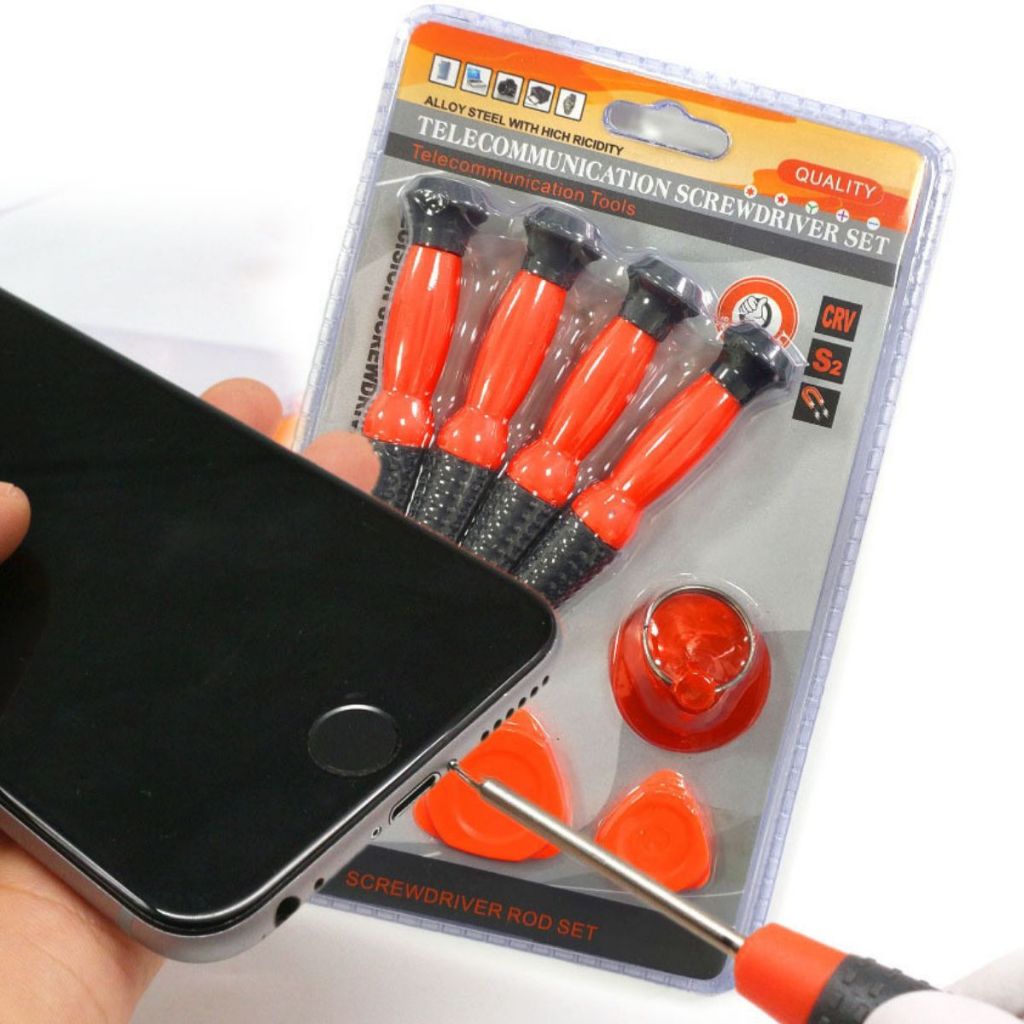 Obeng HP 7in1 - Set Alat Perkakas Perlengkapan Service Komputer Laptop Kamera Jam Tangan Handphone Drone HP Radio Printer Elektronik Serbaguna / Screwdriver Bits Hardware Tools 7pcs / Peralatan Tangan Pembuka Baut Multifungsi Obeng Segitiga