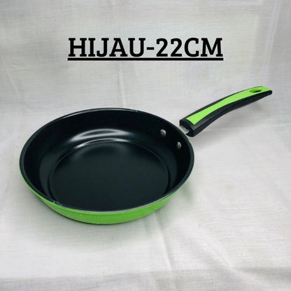Teflon Serbaguna 18 CM Anti Lengket Frypan Ring - Alat Wajan Penggorengan Bentuk Bulat Gagang Panjang Untuk Goreng Tumis Rebus Non-stick / Panci Tempat Memasak Praktis Tahan Karat Food Grade / Peralatan Dapur Perlengkapan Rumah Tangga Multifungsi