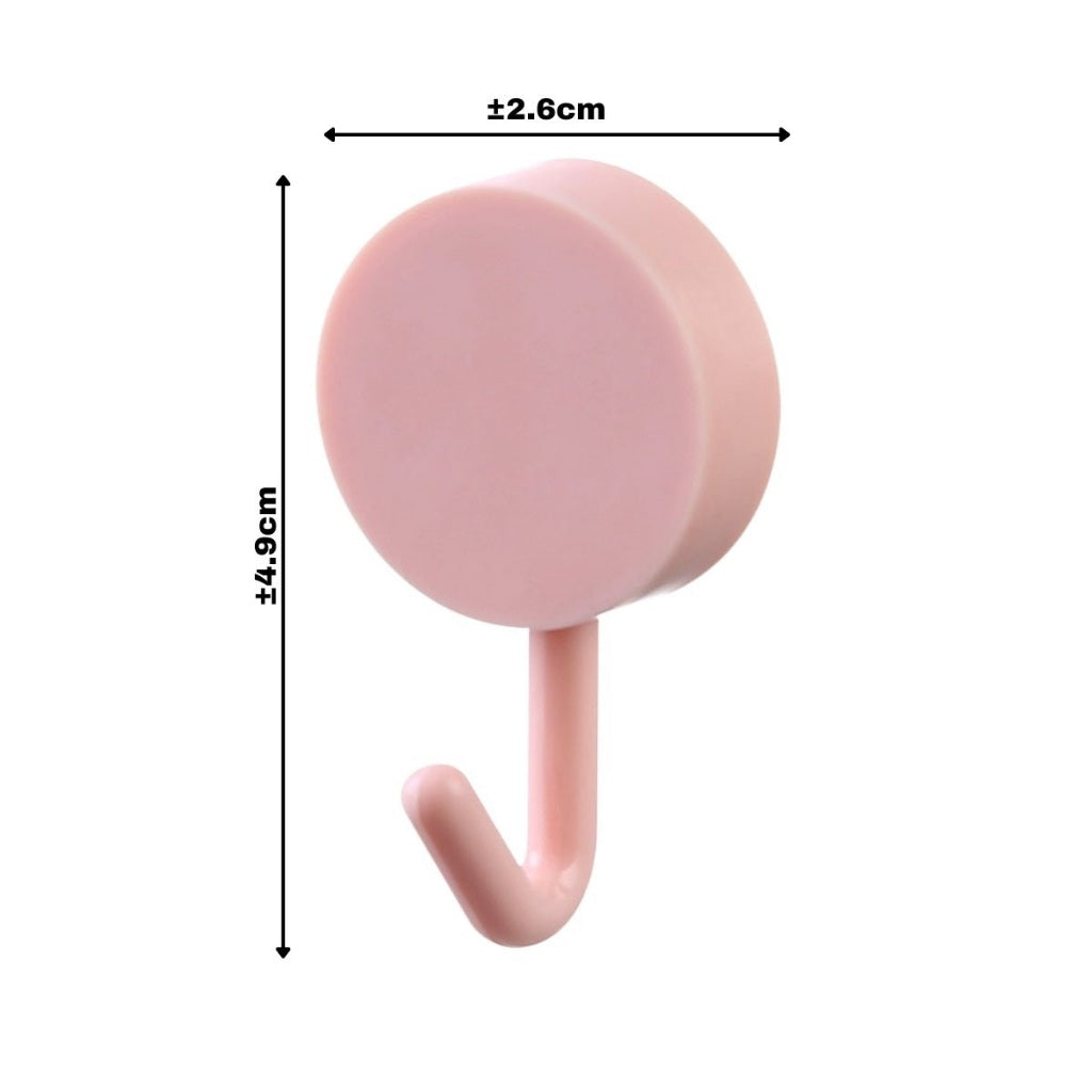 Gantungan Hook Bentuk Bulat Polos / Alat Cantelan Tempel Dinding Kait Handuk Kunci Kain Lap Peralatan Dapur Kamar Mandi Tidur Warna-Warni / Nailess Hook Hanger Tanpa Paku Bor Perekat Kuat Anti Patah Organizer Rumah Tangga Praktis Multifungsi