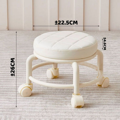 Kursi Roda Bulat Mini Putar 360Â° / Bangku Jongkok Busa Empuk Plastik Kecil Rendah Santai Anak Dewasa Sofa Bundar Kamar Meja Rias Ruang Tamu Minimalis Bahan Berkualitas Indoor Outdoor Kursih Chair Taman Garasi Gudang Cuci Belajar Stool Furniture Aesthetic