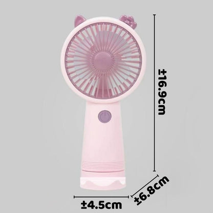 Kipas Angin Genggam Tangan Motif Lucu + Holder Penyangga HP / Handy Mini Fan Portable / Kipas Pendingin Rechargeable Elektrik Travel Size Travelling Konser Piknik Camping Jalan Luar Ruangan Taman Make Up Skin Care Emergency Anak Outdoor Bus Multifungsi