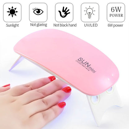 Nail Dryer Pengering Kutek LED / Alat Keringin Cat Kuku Gel Bahan ABS / Nail Polish Dryer Art / Lampu Sinar Ultraviolet Smart LED Perawatan Manicure Pedicure Kaki Tangan Kutek Gel Warna Glitter Magnetic Extention Portable Colok Powerbank Sunmini