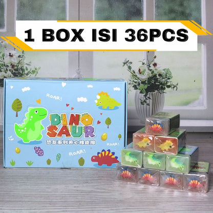 Penghapus Karet Transparan Motif Buah dan Dino / Hapusan Pensil Bergambar Unik Lucu Dan Wangi Transparent Eraser Setip Karakter Perlengkapan ATK Alat Tulis Sekolah Anak Kantor