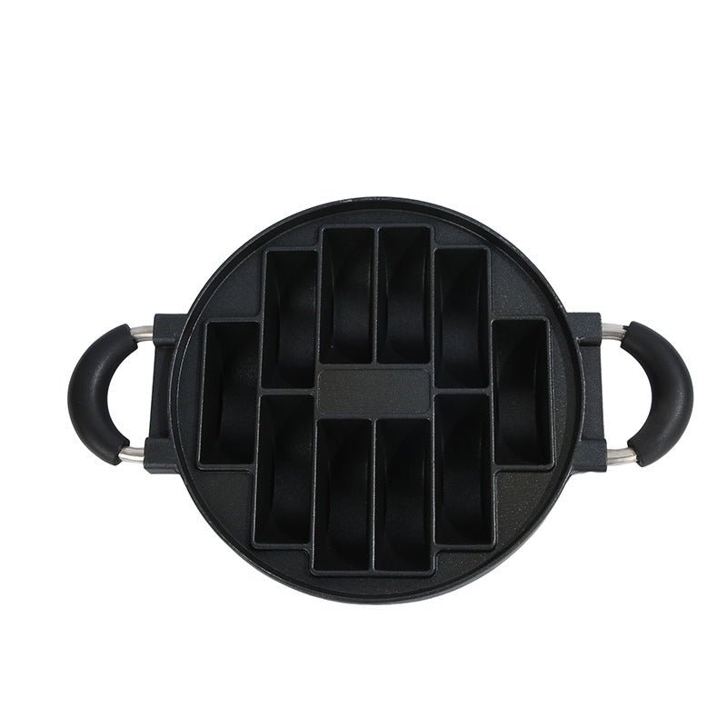 Cetakan Kue Pukis Pancong 10 Lubang Dengan Tutup Kaca / Cake Pan Maker Loyang Alat Pembuat Makanan Ringan Bandros Anti Lengket / Teflon 10 Sekat Bahan Tebal Anti Karat / Loyang Kompor Gas Listrik Peralatan Dapur Perlengkapan Rumah Tangga Multifungsi