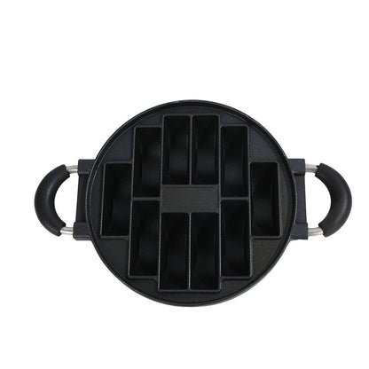 Cetakan Kue Pukis Pancong 10 Lubang Dengan Tutup Kaca / Cake Pan Maker Loyang Alat Pembuat Makanan Ringan Bandros Anti Lengket / Teflon 10 Sekat Bahan Tebal Anti Karat / Loyang Kompor Gas Listrik Peralatan Dapur Perlengkapan Rumah Tangga Multifungsi