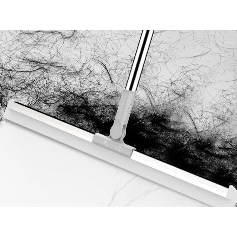 Sapu Wiper 3in1 Panjang - Alat Pembersih Lantai Kamar Mandi Toilet Dinding WC Kaca Keramik 1m Serbaguna Magic Broom Pel Dorong Serokan Air Gagang Panjang Fleksible Putar Karet Silicone Lembut Karpet Debu rambut Bulu Serokan Air Stainless Steel Multifungsi