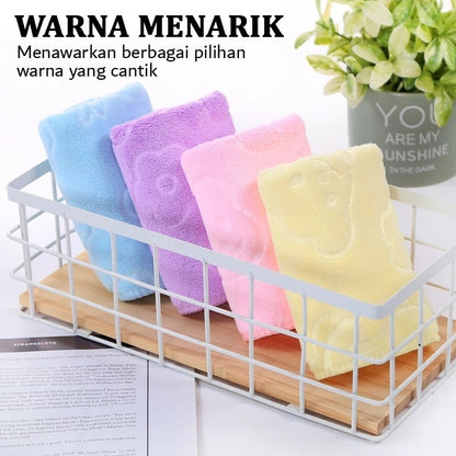 Handuk Muka Motif Bear 30x30 / Sapu Tangan Mini Micorfiber Bulu Halus Lembut Cepat Kering Gambar Beruang Lucu Multifungsi