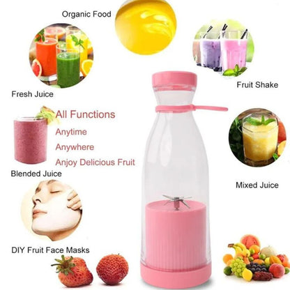 Blender Botol Shake N Go / Portable Juicer Cup 6 Mata Pisau Rechargeable / Alat Pembuat Minuman Jus Buah Sayur Elektrik Tanpa Colok Listrik / Botol Penggiling Juice Praktis / Travel Bottle Size Multifungsi Kantor Olahraga Kuliah Shaker Mixer