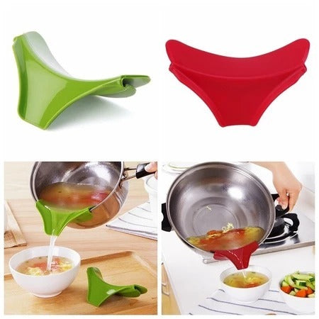Corong Panci Silicone Alat Tuang Kuah Panas Anti Tumpah Elastis Multifungsi / Corong Minyak Silikon Lipat Praktis Food Grade Multifungsi
