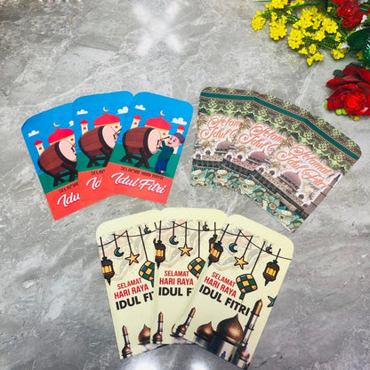Amplop Lebaran Isi 100 Lembar Tebal Design Premium / Angpao Ucapan Selamat Hari Raya Idul Fitri / Ampau THR Edisi Spesial Eid Mubarak Ramadhan Islam / Ang Pau Pao Tempat Bingkisan Hadiah Uang Anak - Anak Saudara Orang Tua Art Paper Pack Karakter TERMURAH