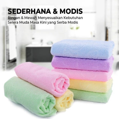 Handuk Muka Tangan Microfiber Motif Bear 30x60 / Towel Sapu Tangan Mini Mikrofiber Bulu Halus Lembut Cepat Kering Multifungsi