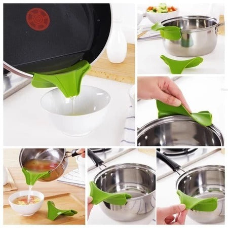 Corong Panci Silicone Alat Tuang Kuah Panas Anti Tumpah Elastis Multifungsi / Corong Minyak Silikon Lipat Praktis Food Grade Multifungsi