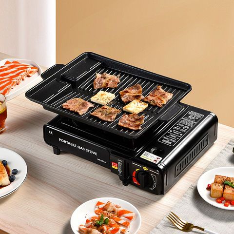 Panggangan BBQ Persegi Korean Grill Pan Plate / Wajan Tempat Pemanggang Daging Steak Beef Ikan Bakso Sosis Sate Jagung Anti Lengket / Alat Panggang Barbeque Untuk Berkemah Piknik Tahun Baruan Camping Anti Karat Serbaguna Peralatan Masak Multifungsi