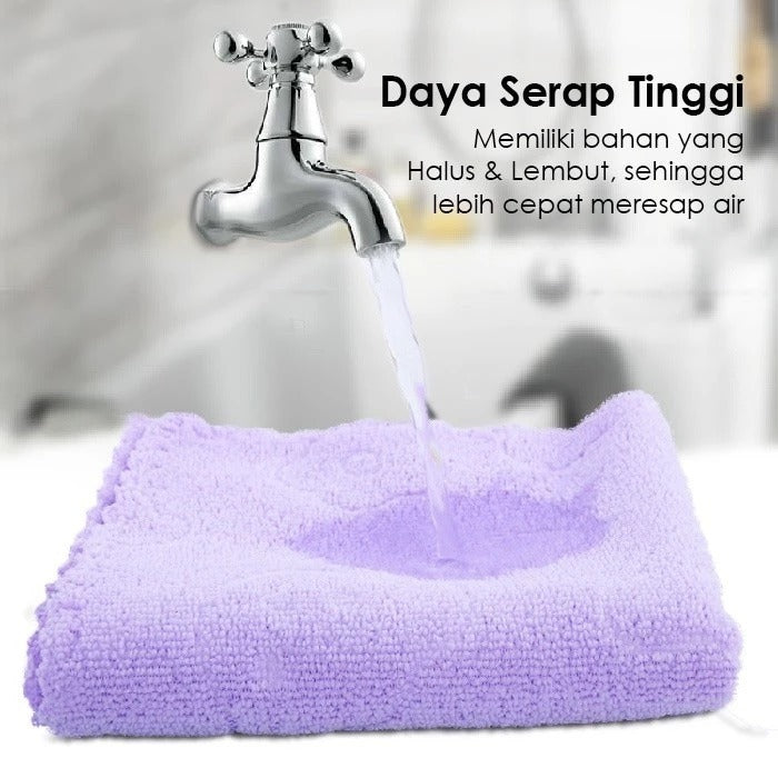 Handuk Muka Tangan Microfiber Motif Bear 30x60 / Towel Sapu Tangan Mini Mikrofiber Bulu Halus Lembut Cepat Kering Multifungsi