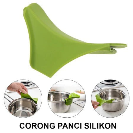 Corong Panci Silicone Alat Tuang Kuah Panas Anti Tumpah Elastis Multifungsi / Corong Minyak Silikon Lipat Praktis Food Grade Multifungsi