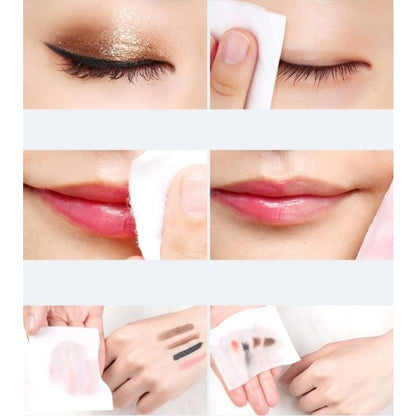Kapas Make Up Tipis (Isi 25 Lembar) Facial Cleansing Cotton Toner Pembersih Wajah Pengangkat Kotoran Bedak Eyeshadow Eyeliner Lipstik Mascara / Tissue Makeup Skincare Halus Lembut Serap Air Motif Karakter Lucu Kecantikan Traveling Remover Pack Mini Travel
