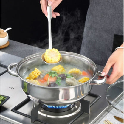 Panci Kukus 2 Susun Tutup Kaca - Double Stainless Steel Steaming Pan 2 Layers / Wajan Dandang Kukus Rebus Merebus Mengukus Ayam Daging Siomay Dimsum Bakpao Bolu / Wadah Kukusan 2 Tingkat Praktis Anti Lengket Tahan Lama Multifungsi