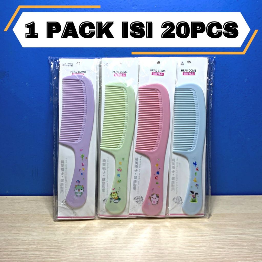 Sisir Rambut Fancy Karakter / Alat Penata Rambut Rapi Anti Kusut Character / Fancy Plush Travel Hair Comb / Sikat Rambut Lurus Keriting Basah Kering Gagang Anak Dewasa Anti Rontok Multiwarna Motif Lucu