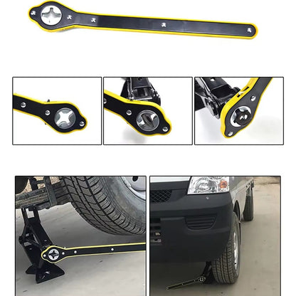 Kunci Pas Pemutar Dongkrak Mobil / Universal Rechet Wrench / Alat Perkakas Perbaikan Kendaraan Ganti Ban Bocor Pecah Gagang Putar Mur Baut Manual Penghemat Tenaga Bahan Besi Baja Anti Karat Berkualitas Peralatan Perlengkapan Bengkel Motor Sepeda Off Road