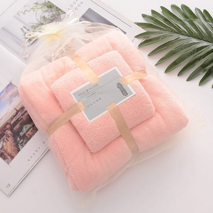Set Handuk Mandi 2in1 Bahan Halus / Quick Drying Bath Towel Kain Bulu Karang Lembut Tebal Serap Air Cepat Kering / Handuk Badan Wajah Anak Dewasa Warna Pastel Untuk Hadiah Kado Pernikahan Souvenir Pindah Rumah Tukar Kado Serbaguna Berkualitas
