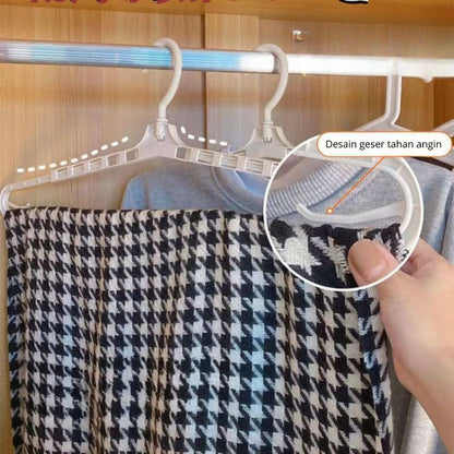 Gantungan Baju Tarik / Magic Hanger Plastik / Cantolan Gantung Jemuran Pakaian Celana Handuk Serbaguna
