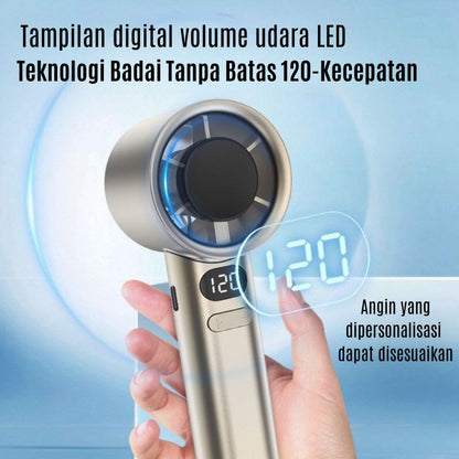 Kipas Angin Turbo LED / Mini Fan Portable 120 Speed Wind Rechargeable Tahan Lama Travel Size Untuk Olahraga Konser