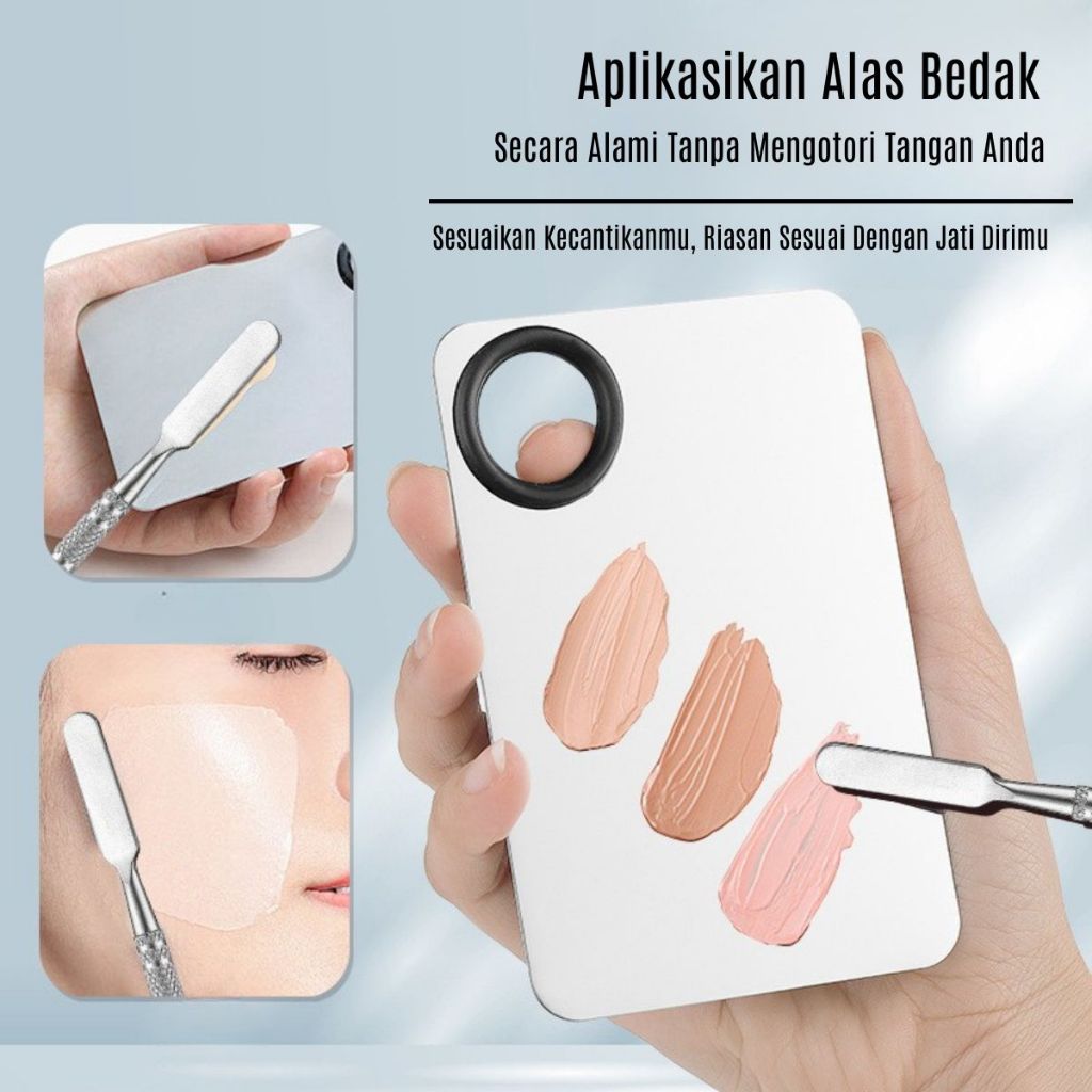 Mixing Pallete Makeup FREE Spatula / Alas Pencampur Foundation Lipstik Concealer / Palet Stainless MUA Profesional