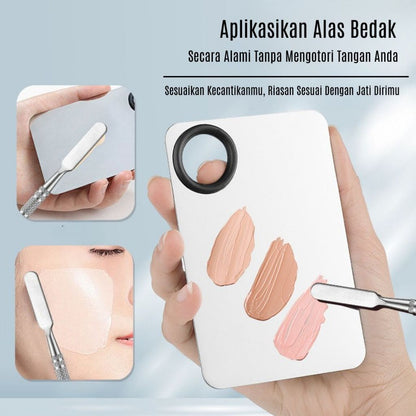 Mixing Pallete Makeup FREE Spatula / Alas Pencampur Foundation Lipstik Concealer / Palet Stainless MUA Profesional