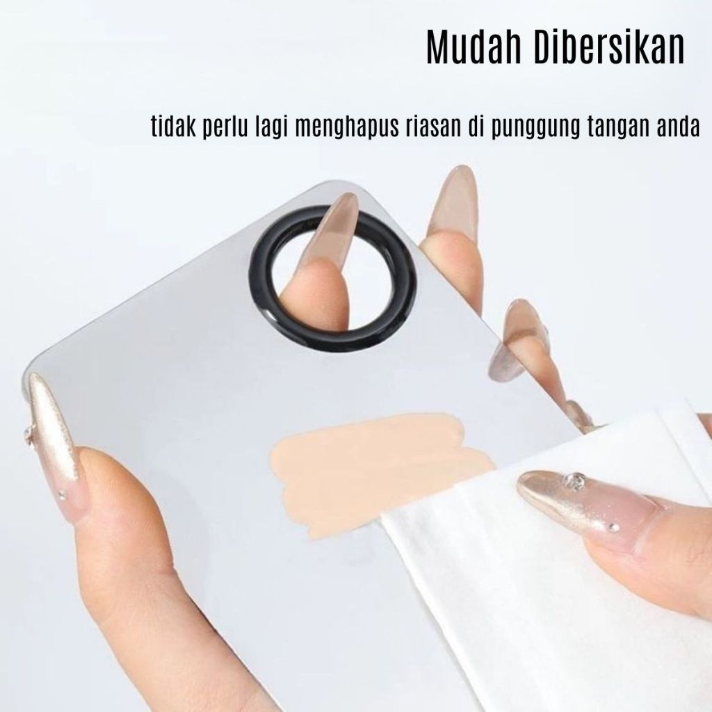 Mixing Pallete Makeup FREE Spatula / Alas Pencampur Foundation Lipstik Concealer / Palet Stainless MUA Profesional