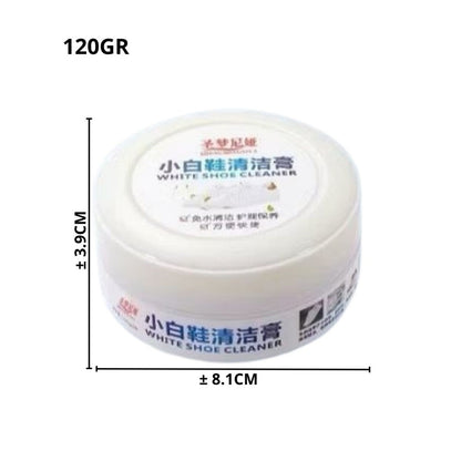 Krim Pemutih 120gr 260gr + Spons Serbaguna Perawatan Pembersih Pemutih Sepatu Shoe Cleaning Cream Semir Penghilang Noda Sneakers Tas Sofa Kulit