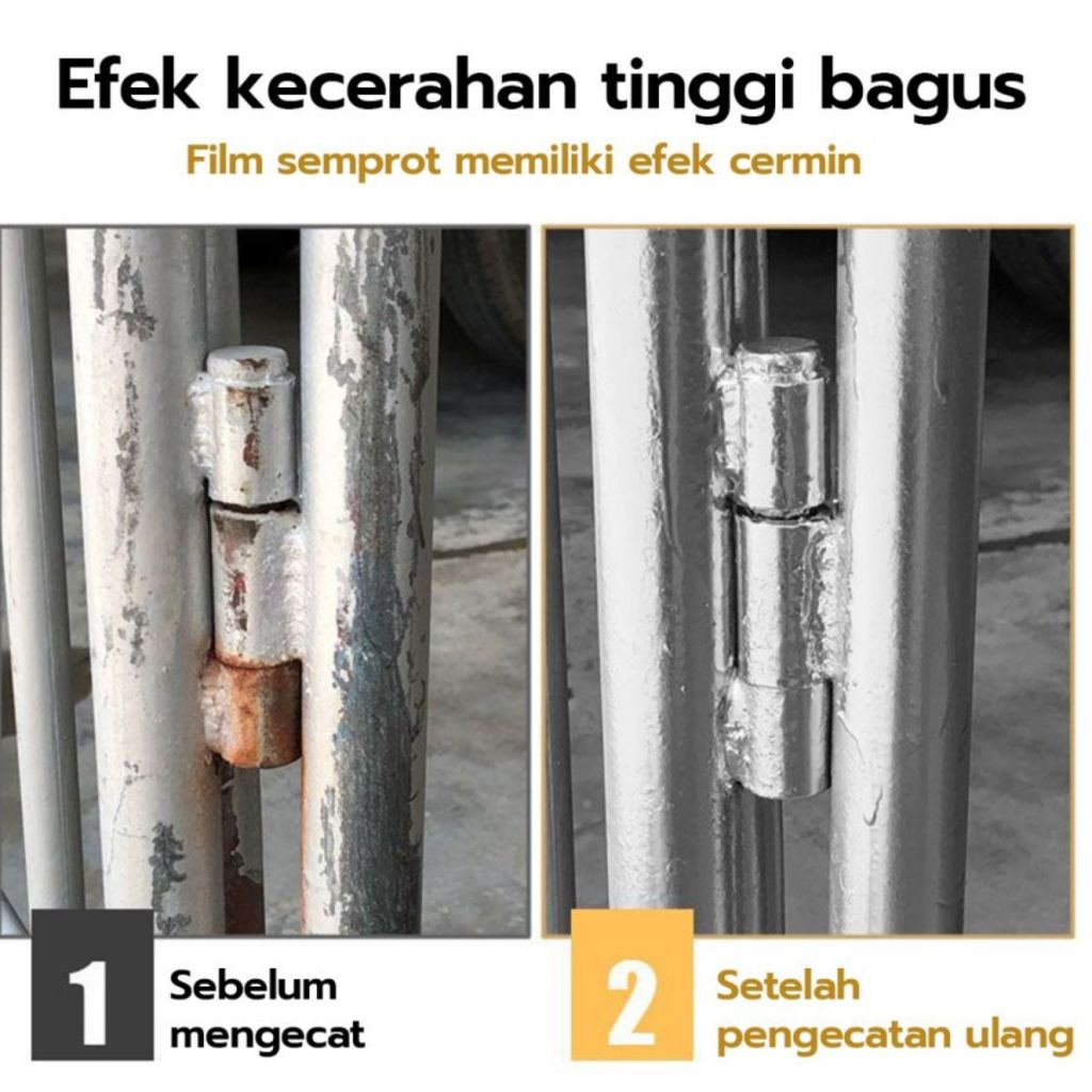 Cat Semprot Chrome 350ml/Spray Paint Krum Stainless Automotive Metallic/Pelindung Logam Anti Karat