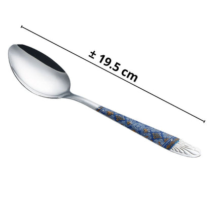 Sendok Motif Batik 1Lusin 12pcs /Spoon Stainless Anti Karat /Cutlery Tebal Alat Makan Souvenir Murah