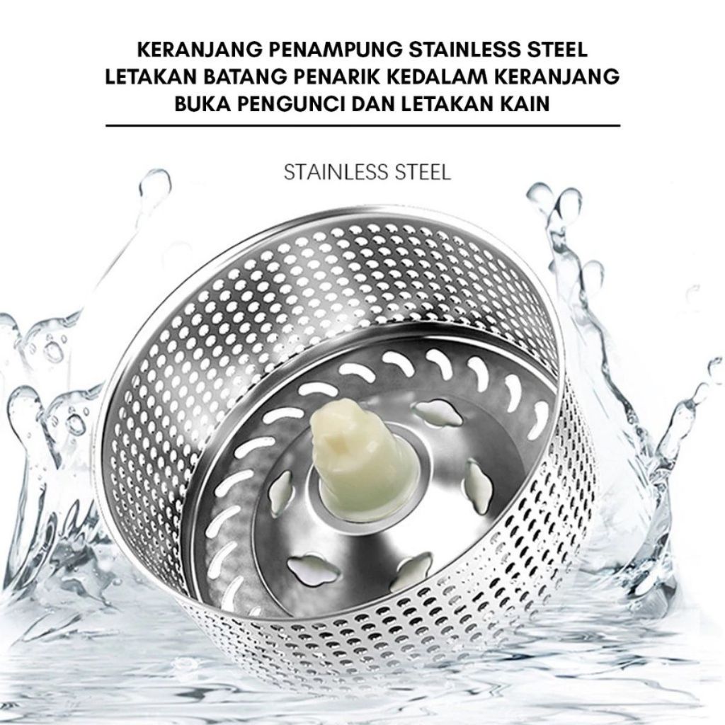 Alat Pel Lantai Ember 2in1Stainless / Spin MOP Pembersih Lantai / Pelan Putar Otomatis Praktis Serbaguna