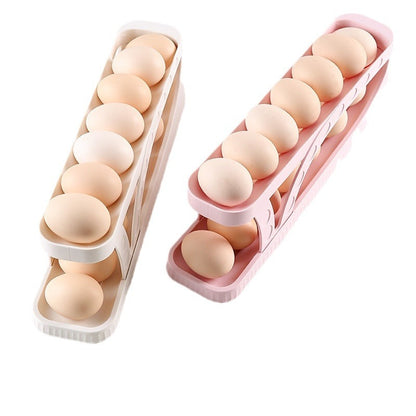 Rak Telur 2 Tingkat/ Egg Storage Box/Tempat Penyimpanan Telor 2 Susun Otomatis Minimalis Hemat Ruang