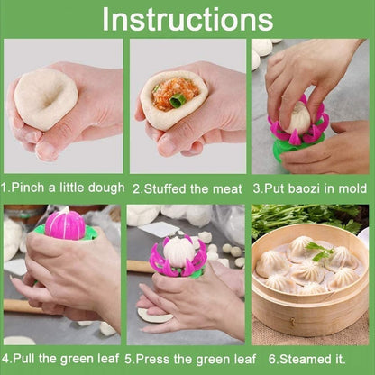 Cetakan Bakpao Bentuk Bunga Lotus / Dumpling Steam Bun Maker /Alat Pembuat Roti Kukus Pangsit Manual