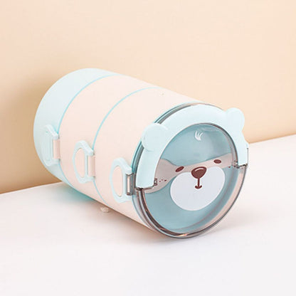 Tempat Makan Anak 2 Tingkat Rantang Susun Karakter Anak Motif Lucu Lunch Box Set BPA FREE