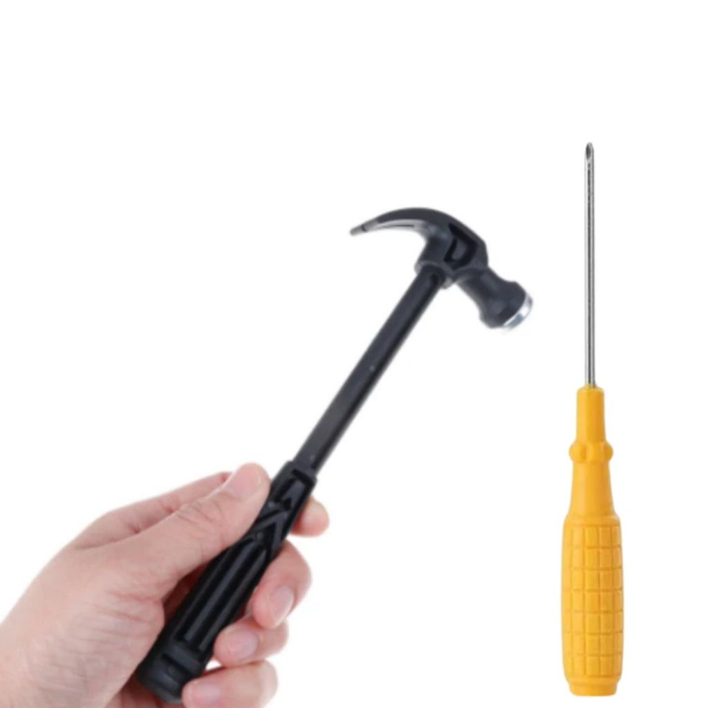 Obeng + Palu 2pcs / Tool Kit Set Alat Pembuka Sekrup Penghancur Tembok Pencabut Paku Perkakas Multifungsi