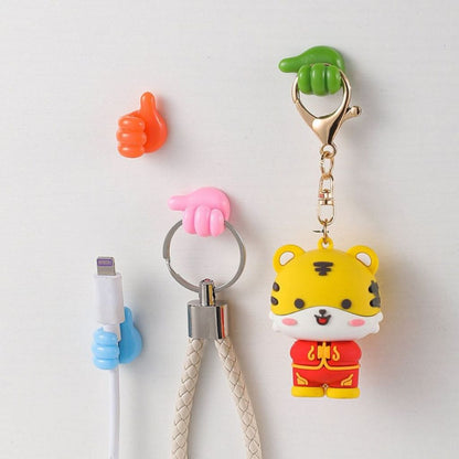 Klip Holder Bentuk Jempol Tempel /Penjepit Penahan Kabel Mini /Kait Gantungan Kunci Unik Multifungsi
