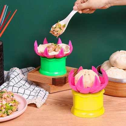 Cetakan Bakpao Bentuk Bunga Lotus / Dumpling Steam Bun Maker /Alat Pembuat Roti Kukus Pangsit Manual