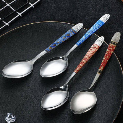 Sendok Motif Batik 1Lusin 12pcs /Spoon Stainless Anti Karat /Cutlery Tebal Alat Makan Souvenir Murah