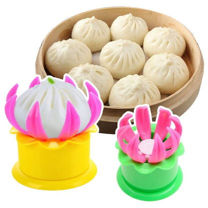 Cetakan Bakpao Bentuk Bunga Lotus / Dumpling Steam Bun Maker /Alat Pembuat Roti Kukus Pangsit Manual
