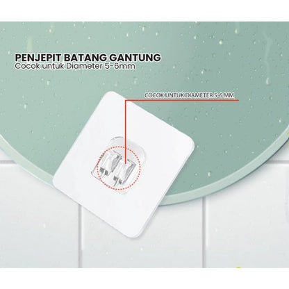 Tempelan Hook Rak Sudut Gantung Gantungan Hook Rak Sudut Tempelan Kait  Tanpa Paku Bor Super Kuat Multifungsi