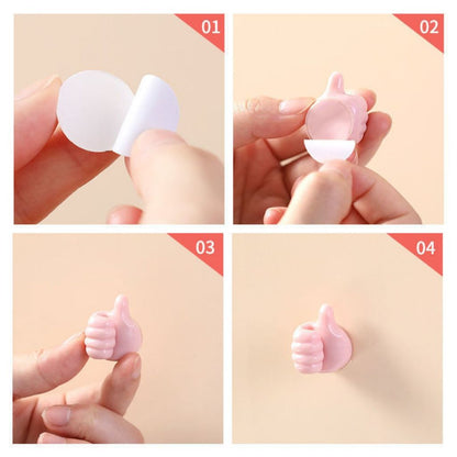 Klip Holder Bentuk Jempol Tempel /Penjepit Penahan Kabel Mini /Kait Gantungan Kunci Unik Multifungsi