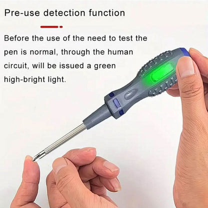 Obeng testpen Bolak Balik / Tespen Plus Min Dual LED / Alat Deteksi Cek Ukur Kabel Putus Arus Listrik