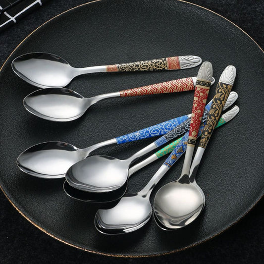 Sendok Motif Batik 1Lusin 12pcs /Spoon Stainless Anti Karat /Cutlery Tebal Alat Makan Souvenir Murah