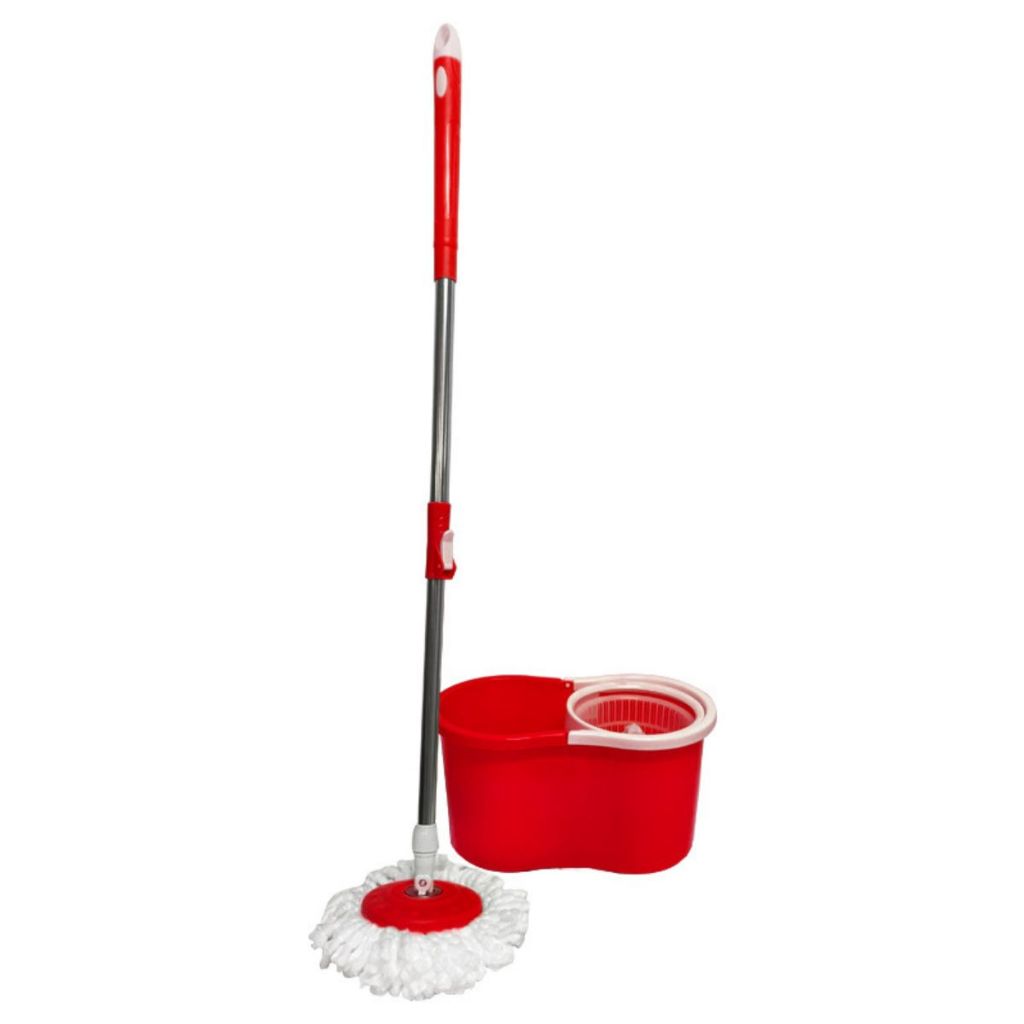 Alat Pel Lantai Ember 2in1Stainless / Spin MOP Pembersih Lantai / Pelan Putar Otomatis Praktis Serbaguna