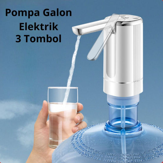 Pompa Galon Elektrik Lipat 1 Tombol Timer /Water Pump Electric/Dispenser Air Minum Pencet Portable