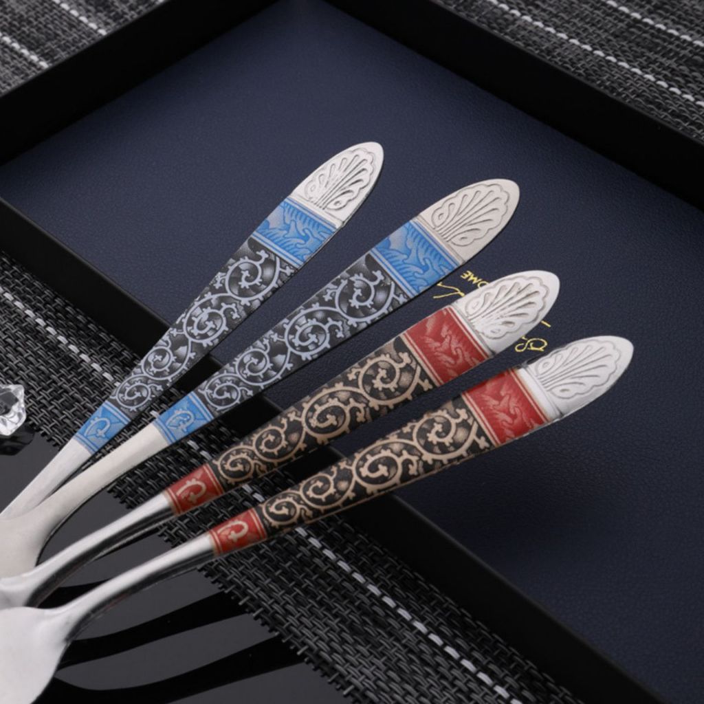Sendok Motif Batik 1Lusin 12pcs /Spoon Stainless Anti Karat /Cutlery Tebal Alat Makan Souvenir Murah